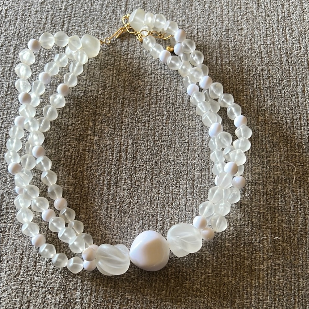 Elegant White Beaded Necklace